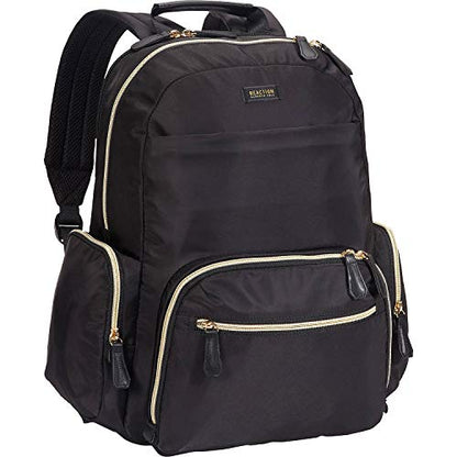 Kenneth Cole REACTION Sophie Women's Silky Nylon 15" Laptop & Tablet Anti-Theft RFID Travel Backpack Bag, Black With 20" Carry-On - color: Black, size: 15" Laptop with 20" Carry-On