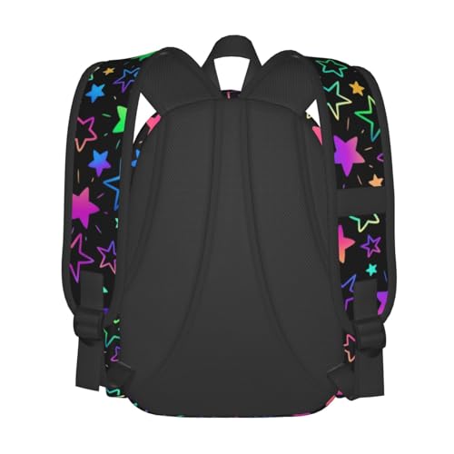 cfpolar 17 Inch Backpack Bright Neon Stars Laptop Bag Shoulder Bag School Bookbag Casual Daypack For Boys Girls - color: A4-bright Neon Stars1