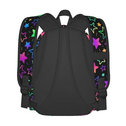 cfpolar 17 Inch Backpack Bright Neon Stars Laptop Bag Shoulder Bag School Bookbag Casual Daypack For Boys Girls - color: A4-bright Neon Stars1