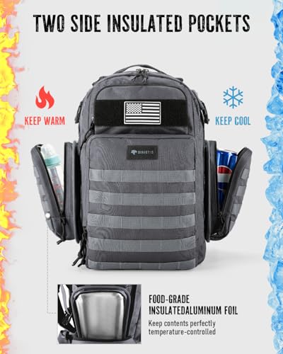 Dinictis Dad Diaper Bag, Mens Diaper Bag Backpack with Diaper Changing Mat, Military Diaper Backpack with Molle Webbing, Waterproof Pouch, Baby Wipes pocket, Insulated Bottle Pockets- Dark Grey - color: Dark Grey