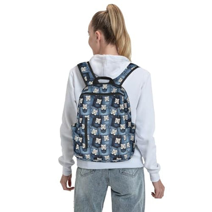 Expandable Outdoor Daypack White Tiger, Flexible Capacity Hiking Rucksack for Wilderness Travel Field Activities Men Women - color: Picture (825)