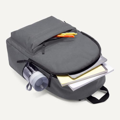 Amazon Basics Classic School Backpack with Multiple Compartments, Sturdy Construction, Adjustable Straps - Grey - color: Grey