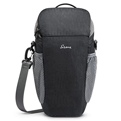 S-ZONE Camera Bag DSLR/SLR Waterproof Camera Case for Photographers Holster Compatible with Nikon Canon Sony | Strong Buckle,Rain Cover,Compatible with Nikon Canon Sony - color: Black
