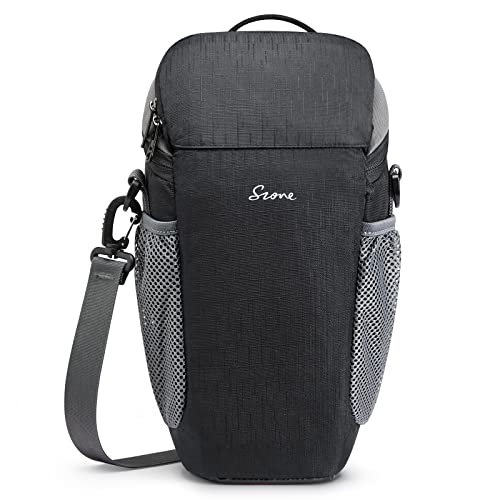S-ZONE Camera Bag DSLR/SLR Waterproof Camera Case for Photographers Holster Compatible with Nikon Canon Sony | Strong Buckle,Rain Cover,Compatible with Nikon Canon Sony - color: Black