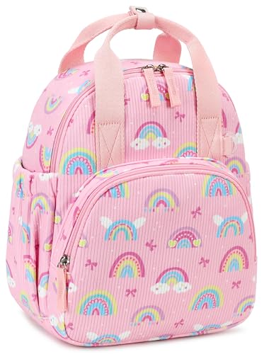 Bluboon Toddler Backpack for Girls Boys 2-4 Cute 12" Preschool Kindergarten Backpacks Kids Daycare Bags School Travel (Pink-Rainbow Bow, Age 2-4 (12" H not Fit A4 Folder)) - color: Pink-rainbow Bow, size: Age 2-4 (12" H not Fit A4 Folder)