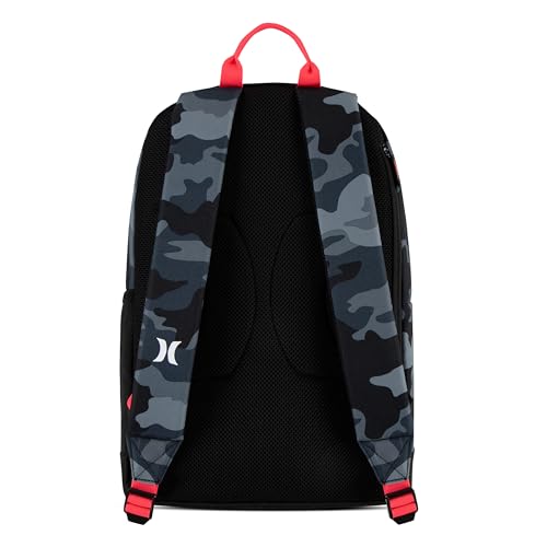 Hurley Unisex-Kids Graphic Backpack, Dark Grey Camo/Black, One Size - color: Dark Grey Camo/Black