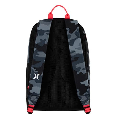 Hurley Unisex-Kids Graphic Backpack, Dark Grey Camo/Black, One Size - color: Dark Grey Camo/Black
