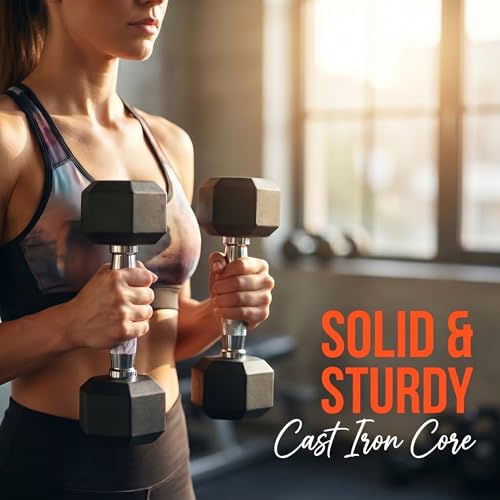5-550 lb Rubber Hex Dumbbell Set, Heavy-Duty Free Weights for Home Gym Strength Training, Muscle Building & Full Body Workouts, No Rack Included - size: 550 lb