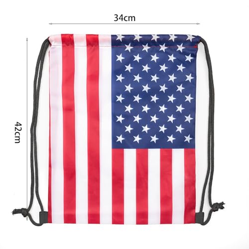 American Flag Drawstring Backpack, Lightweight Cinch String Sports Sackpack for Men & Women,pack of 2 - color: Americanflag