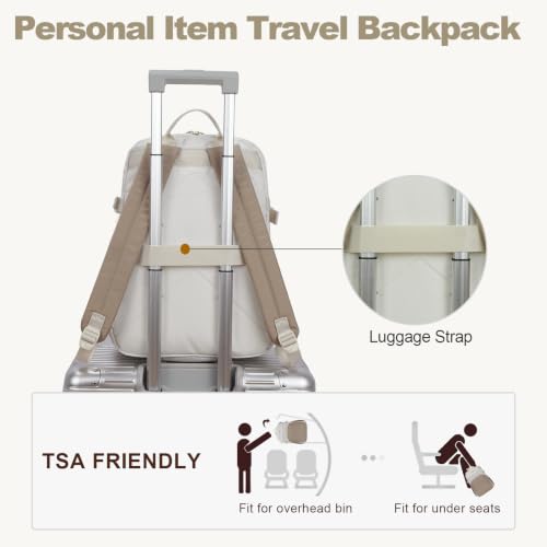 VANKEAN Laptop Backpack for Women (BEIGE-KHAKI, 15.6 Inch) - color: Beige-khaki, size: 15.6 Inch