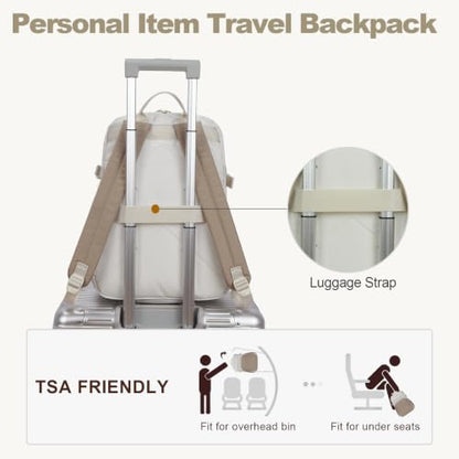 VANKEAN Laptop Backpack for Women (BEIGE-KHAKI, 15.6 Inch) - color: Beige-khaki, size: 15.6 Inch