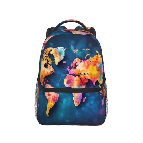 Travel Backpack Abstract World Map Carry on Backpack Lightweight Business 15.6inch Laptop Backpack for Men Women - color: Abstract World Map
