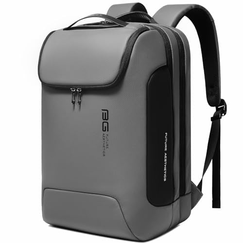 BANGE Business Travel Backpack,Waterproof Fashion Tech Backpacks,Laptop Backpack for 17.3Inch Notebook, Work for Men and Women - color: Grey, size: Without Lock+USB