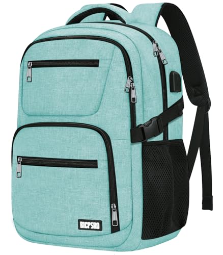 Travel Laptop Backpack for Men Women, School Backpack for Boys Girls Teens, 15.6 Inch Work Business Backpack with USB Charging Port, Water Resistant College Computer Bookbag Mochilas, Cyan - color: C7-cyan, size: 15.6 Inch
