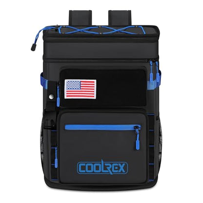 Large Backpack Cooler 36 Can Cooler Backpack with 2 Insulated Compartments Leak Proof Waterproof Travel Backpack, Camping Beach Picnic Lunch Thermal Bag for Women and Men - color: Black
