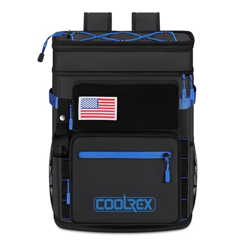 Large Backpack Cooler 36 Can Cooler Backpack with 2 Insulated Compartments Leak Proof Waterproof Travel Backpack, Camping Beach Picnic Lunch Thermal Bag for Women and Men - color: Black