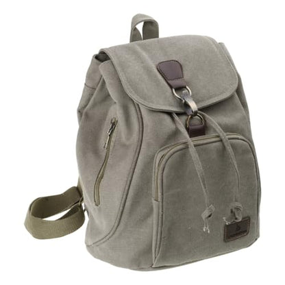 Stylish Canvas Backpack for Women Travel Daypack Trendy School Bag with Spacious Storage - color: Army Green