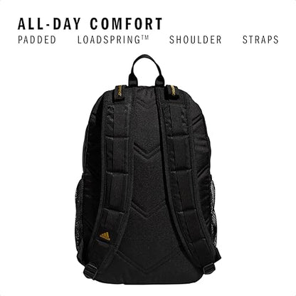 adidas Excel 6 School Backpack, 40L - color: Black/Gold Metallic, size: OSFA