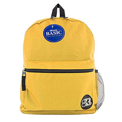 BAZIC PRODUCTS 16 in Mustard Basic School Backpack - color: Mustard, size: 1-Pack