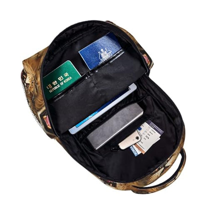 Casual Travel Daypack Angry Lion, Multi Pocket Water Resistant Backpack for Men Women Weekend Getaways - color: Pattern (738)
