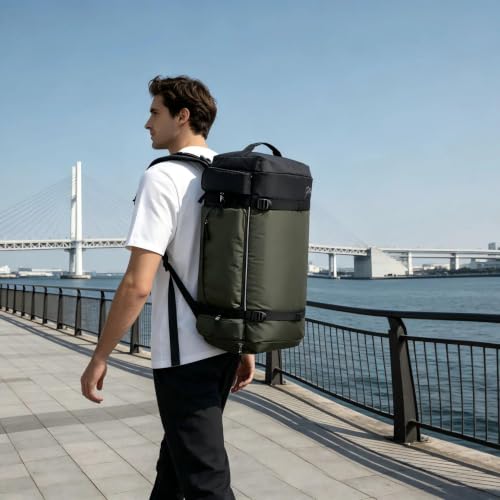 BE SMART 50L Extra Large Gym Backpack for Men, Big Gym Bag with Shoes Compartment, Waterproof Heavy Duty Duffel Bags (Grey Black, Large-40L) - color: Grey Black, size: Large-40L