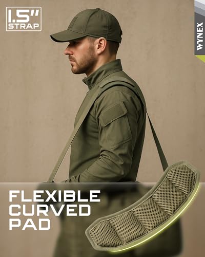 WYNEX Shoulder Strap Pad for Tactical Pouch, Universal Bag Strap with Detachable Thick Pad Single Shoulder Straps Replacement - color: Army Green, size: 1.5“ Strap