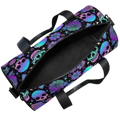 MNSRUU Duffel Bags Funny Skulls Sports Gym Bag Travel Luggage Overnight Bags for Men Women Duffel Bags for Traveling - color: Goth 13