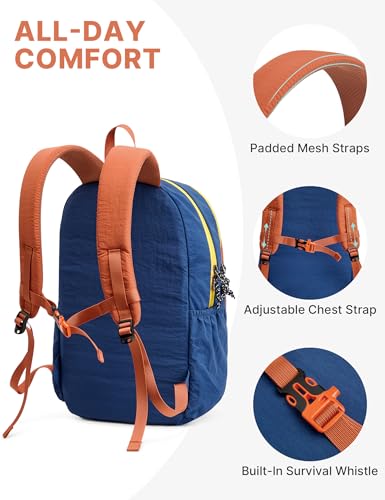 G4Free 15L Hiking Backpack Lightweight Small Daypack for Women Men - color: Orange