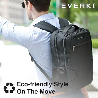 EVERKI Studio 14L Slim Laptop Backpack – Lightweight Business Travel Backpack for Men & Women with Padded Laptop Compartment, Corner Protection, Professional Backpack, Fits Laptops up to 15" – Black - size: 14 Liters