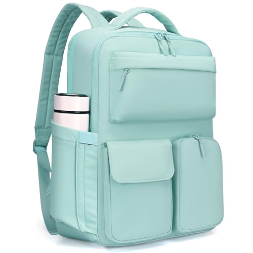 FODOKO Backpack for Work, Casual Backpack for Women Men Daypack Backpack for Travel College Bookbag Separate Compartment for 15.6 Inch Notebook Ice Blue - color: Ice Blue