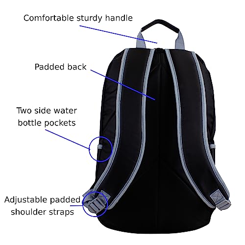 FUEL Lunch Backpack Set Teens Student Water Resistant Bookbag Bag Soft Reusable Insulated Cooler Lunch Box Thermal Travel Office Lunch Bag, Black - color: Black W/ Grey