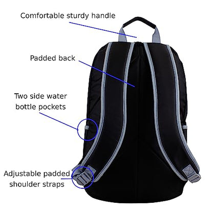 FUEL Lunch Backpack Set Teens Student Water Resistant Bookbag Bag Soft Reusable Insulated Cooler Lunch Box Thermal Travel Office Lunch Bag, Black - color: Black W/ Grey