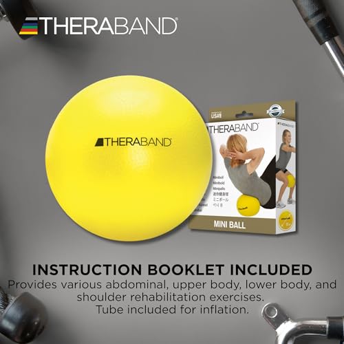 THERABAND Mini Ball, 9-Inch Pilates & Yoga Exercise Ball, Small Inflatable Core Ball for Stability, Balance, Rehab, Physical Therapy & At-Home Workouts, Soft Non-Slip Surface, New Version - style: New Version