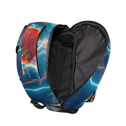 susiyo Custom Name Backpack Personalized School Bookbag Lightning American Football Lightweight College Back Pack Travel Camping Casual Daypack for Teens Girls Boys Women Men - color: Custom Football
