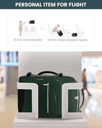 LOVEVOOK 40L Travel Backpack Flight Approved Carry on Backpack,3 Packing Cubes,Waterproof Personal Item Travel Bag,TSA Carry on Luggage Suitcase Travel Essentials,Gifts for Women & Men,fits 17" Laptop - color: Dark Green-black-1, size: Large-40L-4Pcs