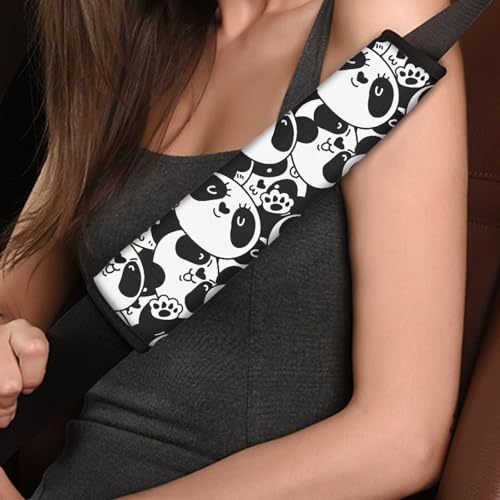 Dreaweet Car Seat Belt Cover Cute Panda Car Accessories Seatbelt Covers for Kids Women Soft Universal Seat Belt Cushion for Cars SUV Trucks Sedan - color: Panda
