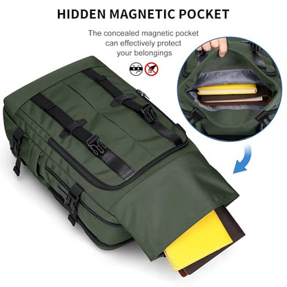 WITZMAN Travel Laptop Backpack for Men Fit 16 inch Computer Carry-on Airline Approved with USB Charging Port(B716 Army Green) - color: Army Green