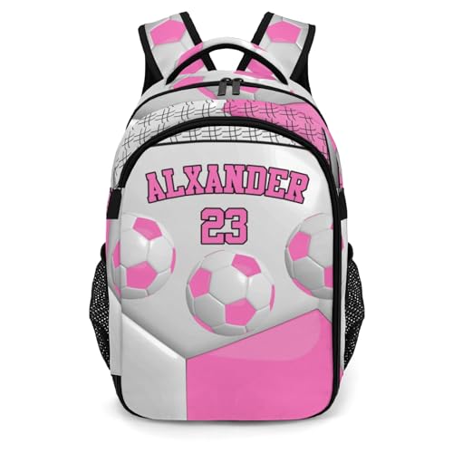 Sport Ball Athlete Player Soccer Fuchsia Primary Elementary School Bags Middle School Book Bags Dinosaur Bookbags for Preschool Child Grandson - color: Fuchsia