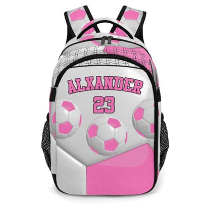 Sport Ball Athlete Player Soccer Fuchsia Primary Elementary School Bags Middle School Book Bags Dinosaur Bookbags for Preschool Child Grandson - color: Fuchsia