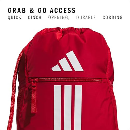 adidas Alliance Sackpack – Drawstring Backpack for Sports, Small Gym Bag, Team Power Red 2/3, OSFA - color: Team Power Red 2/3