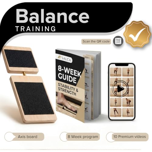 Ankle Board Set – Ankle Strengthening Equipment & Foot Balance Board – Wooden Ankle Rehab Trainer with 8-Week Guide and 10 Videos