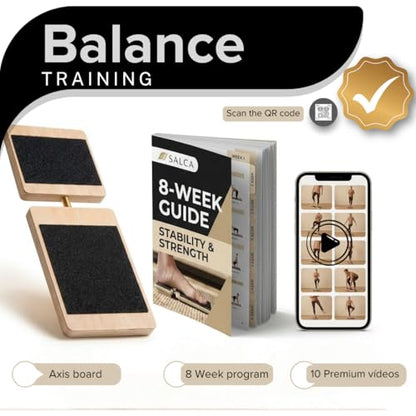Ankle Board Set – Ankle Strengthening Equipment & Foot Balance Board – Wooden Ankle Rehab Trainer with 8-Week Guide and 10 Videos