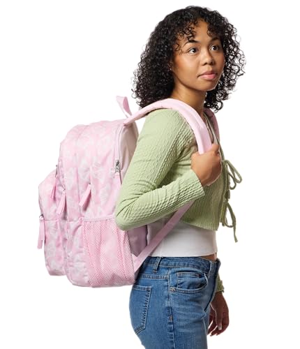 JanSport Laptop Backpack - Computer Bag with 2 Compartments, Ergonomic Shoulder Straps, 15” Laptop Sleeve, Haul Handle - Flutter By - color: Flutter By Pink