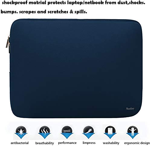 Laptop Bag Sleeve, Resistant Neoprene Laptop Sleeve/Notebook Computer Pocket Case/Tablet Briefcase Carrying Bag Compatible for 15 inch MacBook Pro, Ultrabook Notebook - (Dark Blue) - color: Dark Blue, size: 15 inch
