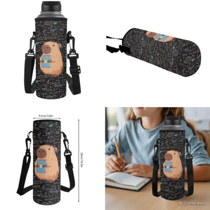 Capybara Backpack for Girls Back to School Backpack with Lunch Box Pencil Case and Water Bottle Holder 4PCS Set Girls Backpacks Ages 8-10 Large Capacity School Supplies - color: Capybara