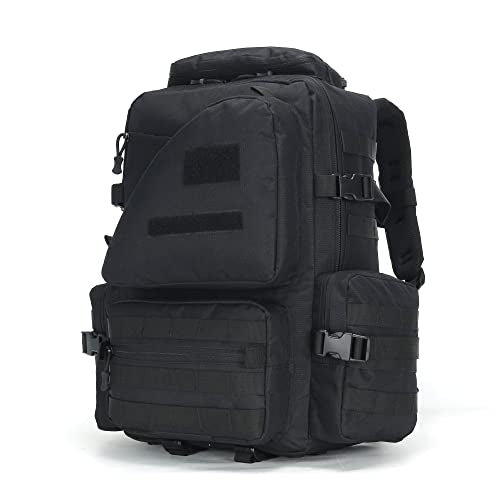 Lovelinks21 Hiking Trekking Rucksack Military Hiking Backpack 3 Day Molle Assault Pack Waterproof EDC Bag for Outdoor - color: Black-2