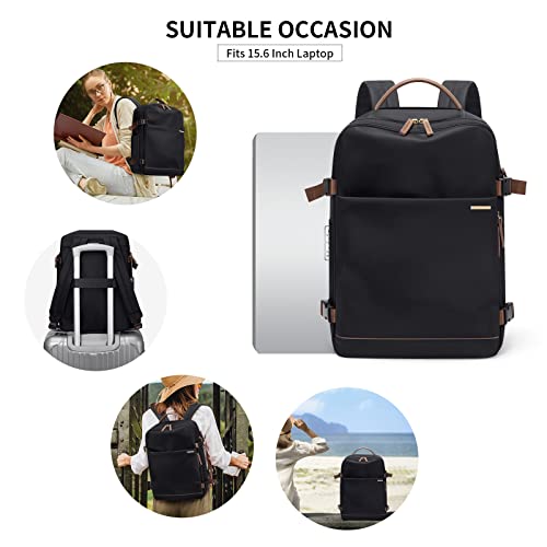 GOLF SUPAGS Laptop Backpack with Separate Laptop Compartment Fits 15.6 Inch Notebook Large Capacity Computer Bag for Women Work Travel College Backpacks (Black) - color: Black