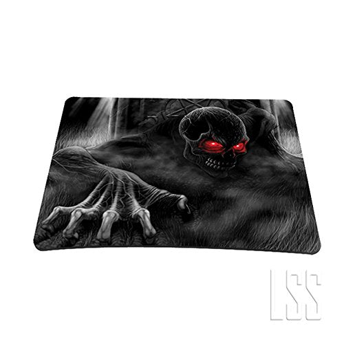 LSS 15-15.6" Laptop Sleeve Bag with Matching Laptop Skin Sticker & Mouse Pad Combo | Carrying Case for 14" 15" 15.6" - Red Eye Dark Ghost Zhombie Skull - color: Red Eye Dark Ghost Zhombie Skull, size: 15 inch
