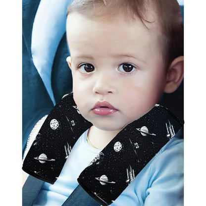 2 Pack VegaPunkLab Seat Straps Shoulder Pads for Kids - Seat Belt Cover Pad, Perfect for Car Booster Seats, Strollers, High Chair, Backpacks, and More, Cosmonaut - color: Cosmonaut
