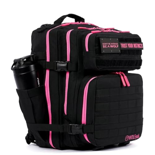 WOLFpak 35L Meal Prep Management Backpack (Black Neon Pink) | Easily Store & Organize Food Storage Containers w/Built-In Lunch Box, Cooler, Travel, Insulated Bag - color: Black Neon Pink